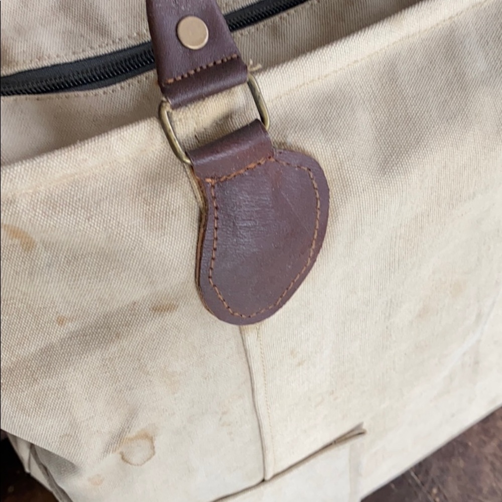 Mona B Canvas Tote with Leather Trim - Picture 6 of 7